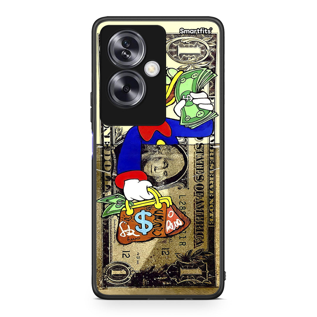 Oppo A79 / A2 Duck Money Θήκη από τη Smartfits με σχέδιο στο πίσω μέρος και μαύρο περίβλημα | Smartphone case with colorful back and black bezels by Smartfits