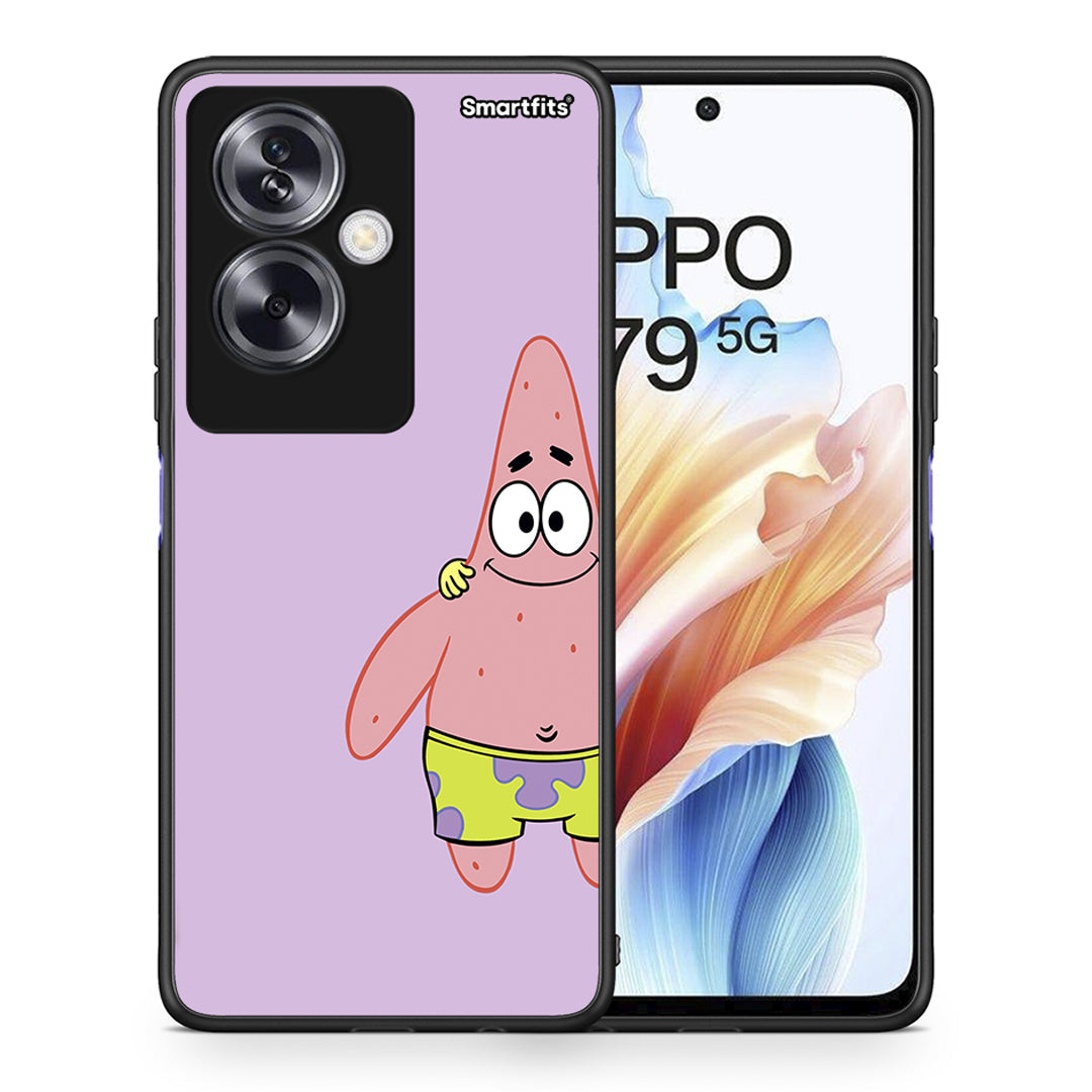Θήκη Oppo A79 / A2 Friends Patrick από τη Smartfits με σχέδιο στο πίσω μέρος και μαύρο περίβλημα | Oppo A79 / A2 Friends Patrick case with colorful back and black bezels