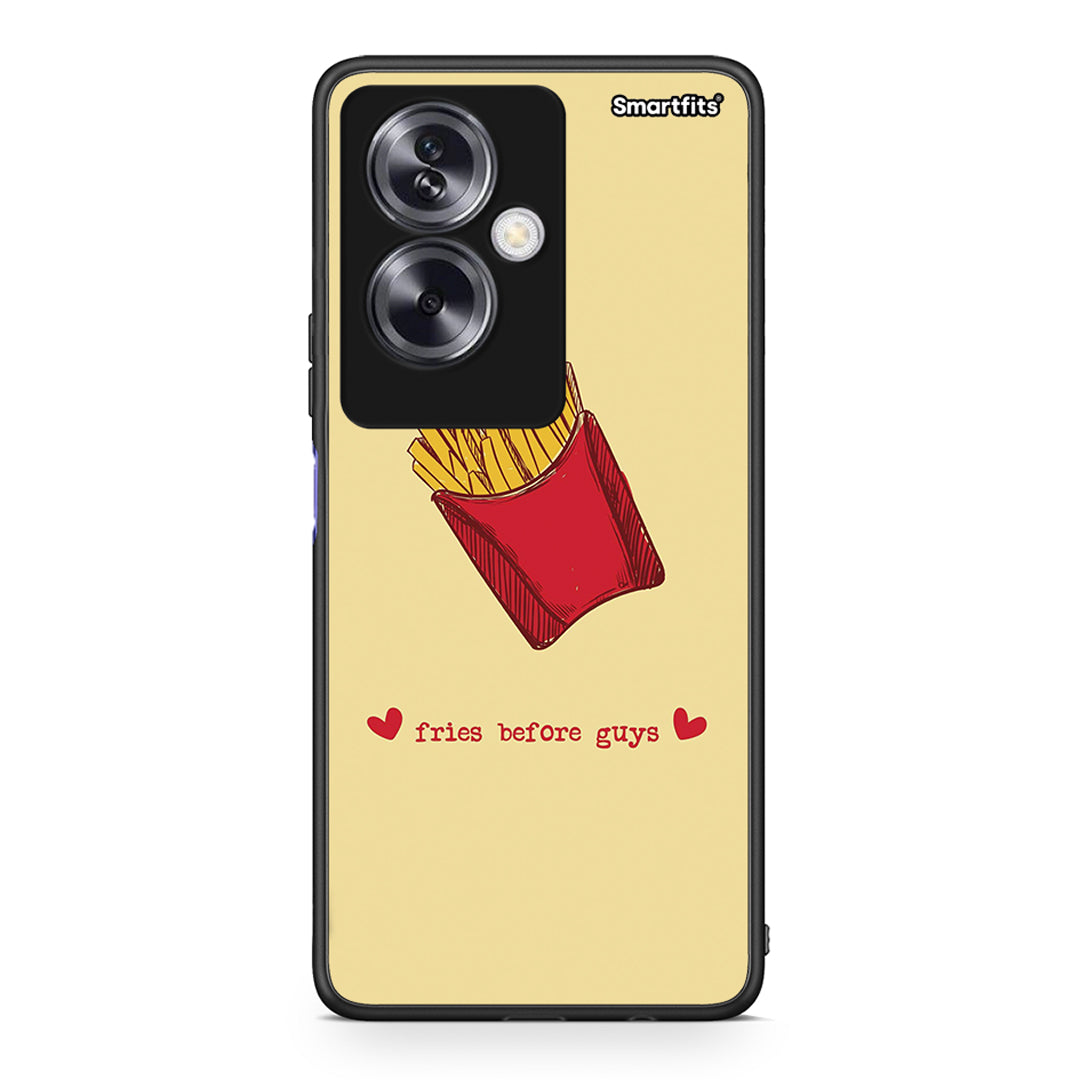 Oppo A79 / A2 Fries Before Guys Θήκη Αγίου Βαλεντίνου από τη Smartfits με σχέδιο στο πίσω μέρος και μαύρο περίβλημα | Smartphone case with colorful back and black bezels by Smartfits