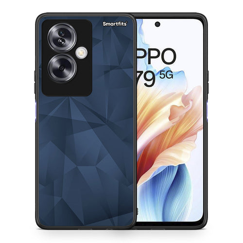 Θήκη Oppo A79 / A2 Blue Abstract Geometric από τη Smartfits με σχέδιο στο πίσω μέρος και μαύρο περίβλημα | Oppo A79 / A2 Blue Abstract Geometric case with colorful back and black bezels