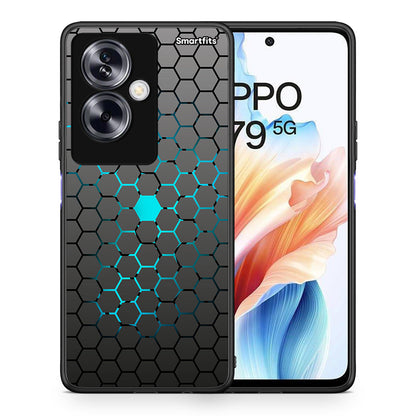 Θήκη Oppo A79 / A2 Hexagonal Geometric από τη Smartfits με σχέδιο στο πίσω μέρος και μαύρο περίβλημα | Oppo A79 / A2 Hexagonal Geometric case with colorful back and black bezels