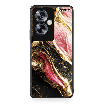 Oppo A79 / A2 Glamorous Pink Marble θήκη από τη Smartfits με σχέδιο στο πίσω μέρος και μαύρο περίβλημα | Smartphone case with colorful back and black bezels by Smartfits