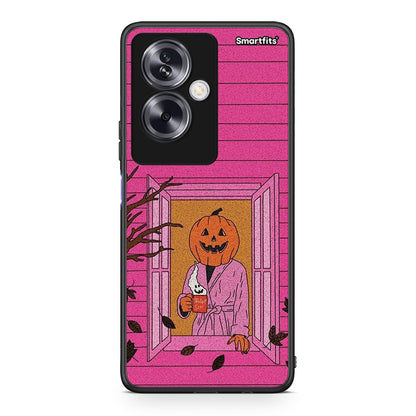 Oppo A79 / A2 Halloween Pumpkin Lady Θήκη από τη Smartfits με σχέδιο στο πίσω μέρος και μαύρο περίβλημα | Smartphone case with colorful back and black bezels by Smartfits