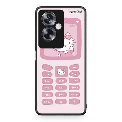 Oppo A79 / A2 Hello Kitten Θήκη Αγίου Βαλεντίνου από τη Smartfits με σχέδιο στο πίσω μέρος και μαύρο περίβλημα | Smartphone case with colorful back and black bezels by Smartfits