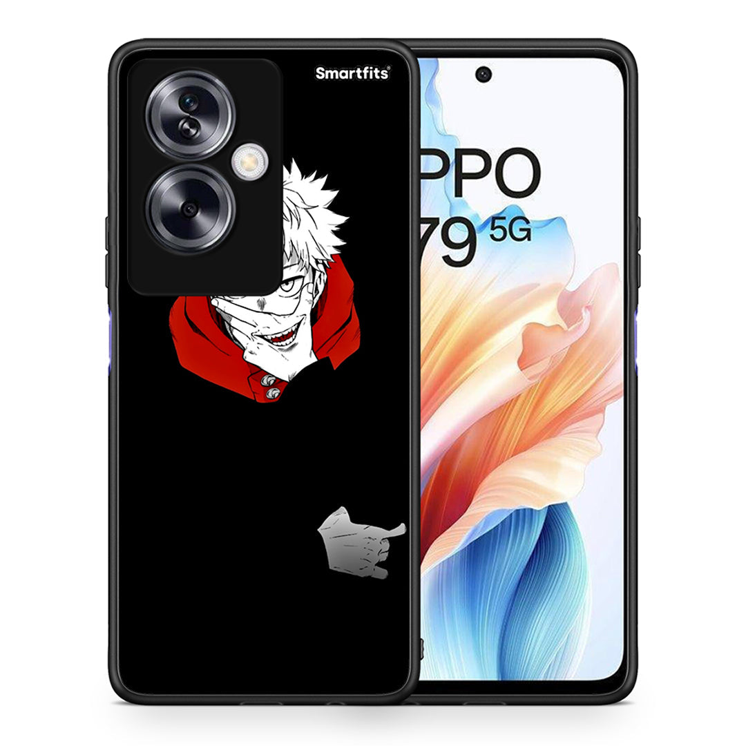 Θήκη Oppo A79 / A2 Itadori Anime από τη Smartfits με σχέδιο στο πίσω μέρος και μαύρο περίβλημα | Oppo A79 / A2 Itadori Anime case with colorful back and black bezels