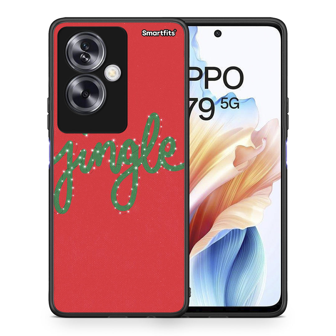 Θήκη Oppo A79 / A2 Jingle Xmas από τη Smartfits με σχέδιο στο πίσω μέρος και μαύρο περίβλημα | Oppo A79 / A2 Jingle Xmas case with colorful back and black bezels