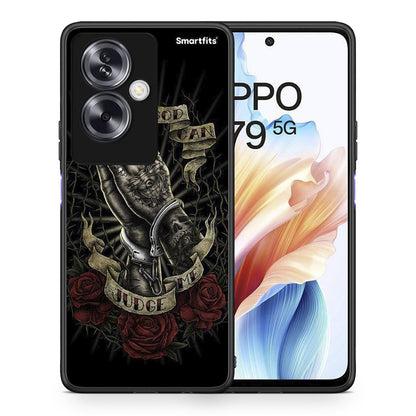Θήκη Oppo A79 / A2 Judge By God από τη Smartfits με σχέδιο στο πίσω μέρος και μαύρο περίβλημα | Oppo A79 / A2 Judge By God case with colorful back and black bezels