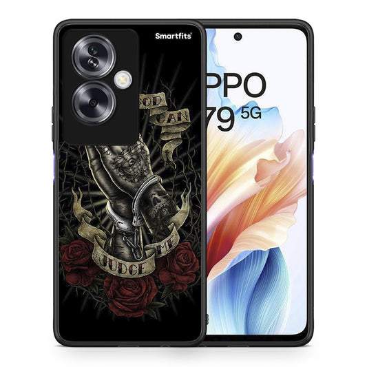 Θήκη Oppo A79 / A2 Judge By God από τη Smartfits με σχέδιο στο πίσω μέρος και μαύρο περίβλημα | Oppo A79 / A2 Judge By God case with colorful back and black bezels
