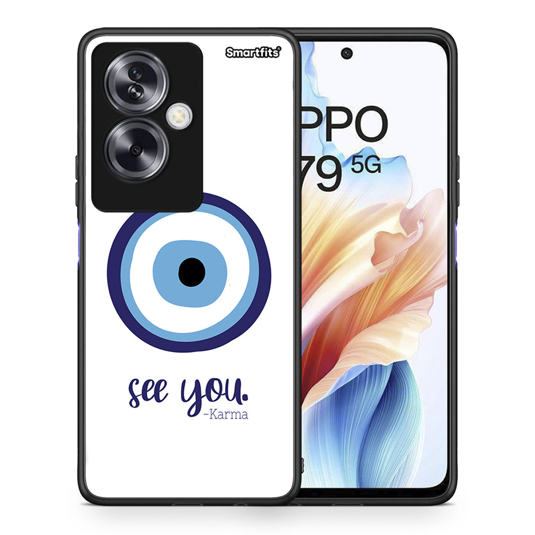 Θήκη Oppo A79 / A2 Karma Says από τη Smartfits με σχέδιο στο πίσω μέρος και μαύρο περίβλημα | Oppo A79 / A2 Karma Says case with colorful back and black bezels