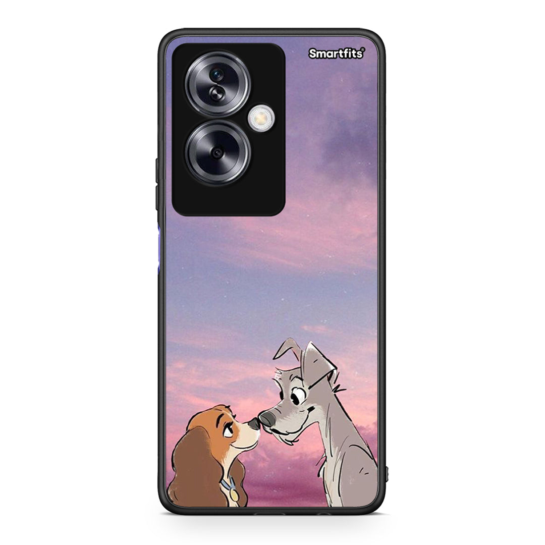Oppo A79 / A2 Lady And Tramp θήκη από τη Smartfits με σχέδιο στο πίσω μέρος και μαύρο περίβλημα | Smartphone case with colorful back and black bezels by Smartfits