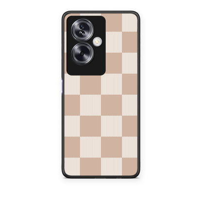 Θήκη Oppo A79 / A2 Latte and Cream Striped Checks από τη Smartfits με σχέδιο στο πίσω μέρος και μαύρο περίβλημα | Oppo A79 / A2 Latte and Cream Striped Checks case with colorful back and black bezels