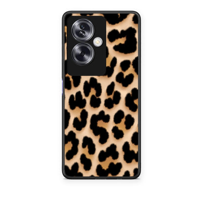 Θήκη Oppo A79 / A2 Leopard Print Tan Large από τη Smartfits με σχέδιο στο πίσω μέρος και μαύρο περίβλημα | Oppo A79 / A2 Leopard Print Tan Large case with colorful back and black bezels