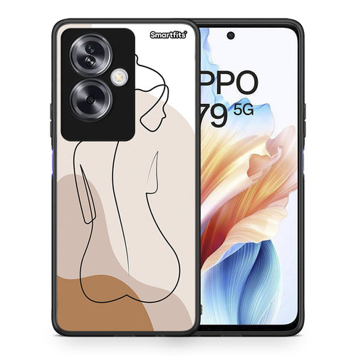 Θήκη Oppo A79 / A2 LineArt Woman από τη Smartfits με σχέδιο στο πίσω μέρος και μαύρο περίβλημα | Oppo A79 / A2 LineArt Woman case with colorful back and black bezels