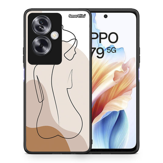 Θήκη Oppo A79 / A2 LineArt Woman από τη Smartfits με σχέδιο στο πίσω μέρος και μαύρο περίβλημα | Oppo A79 / A2 LineArt Woman case with colorful back and black bezels