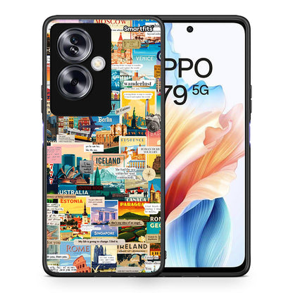 Θήκη Oppo A79 / A2 Live To Travel από τη Smartfits με σχέδιο στο πίσω μέρος και μαύρο περίβλημα | Oppo A79 / A2 Live To Travel case with colorful back and black bezels