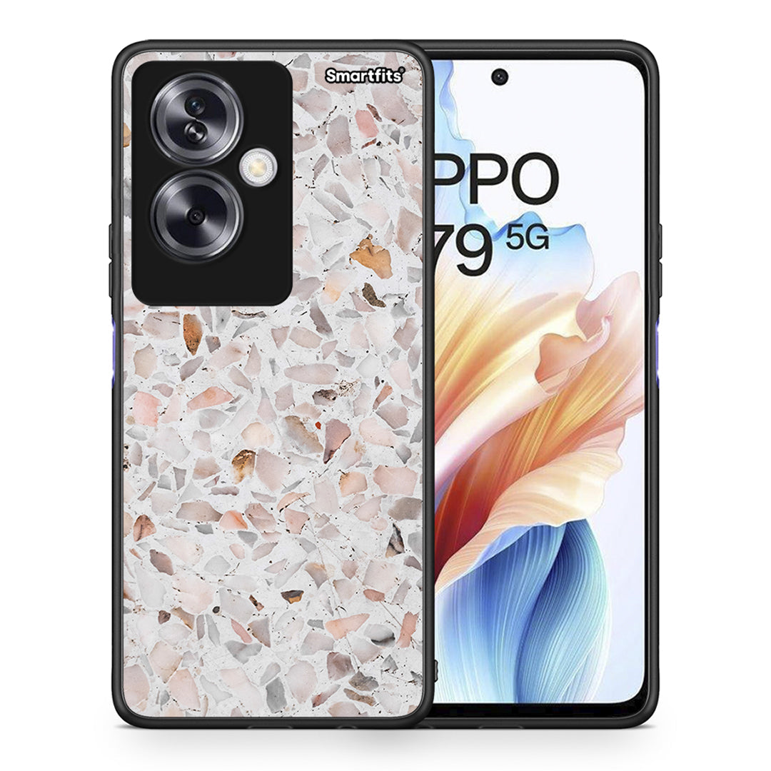Θήκη Oppo A79 / A2 Marble Terrazzo από τη Smartfits με σχέδιο στο πίσω μέρος και μαύρο περίβλημα | Oppo A79 / A2 Marble Terrazzo case with colorful back and black bezels
