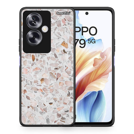 Θήκη Oppo A79 / A2 Marble Terrazzo από τη Smartfits με σχέδιο στο πίσω μέρος και μαύρο περίβλημα | Oppo A79 / A2 Marble Terrazzo case with colorful back and black bezels