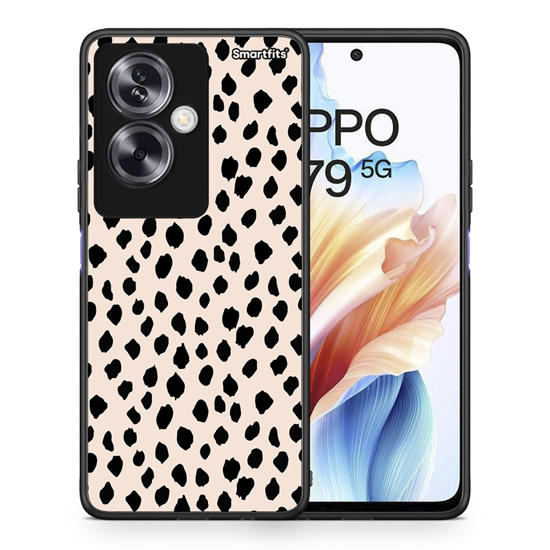 Θήκη Oppo A79 / A2 New Polka Dots από τη Smartfits με σχέδιο στο πίσω μέρος και μαύρο περίβλημα | Oppo A79 / A2 New Polka Dots case with colorful back and black bezels