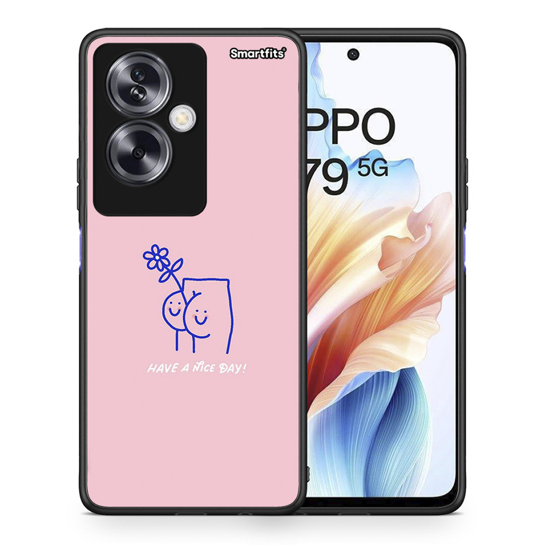 Θήκη Oppo A79 / A2 Nice Day από τη Smartfits με σχέδιο στο πίσω μέρος και μαύρο περίβλημα | Oppo A79 / A2 Nice Day case with colorful back and black bezels