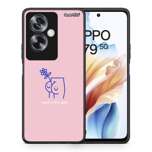 Θήκη Oppo A79 / A2 Nice Day από τη Smartfits με σχέδιο στο πίσω μέρος και μαύρο περίβλημα | Oppo A79 / A2 Nice Day case with colorful back and black bezels