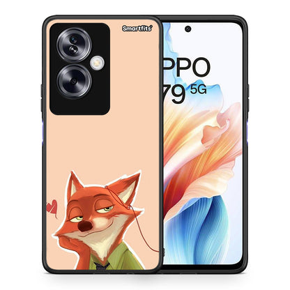 Θήκη Oppo A79 / A2 Nick Wilde And Judy Hopps Love 1 από τη Smartfits με σχέδιο στο πίσω μέρος και μαύρο περίβλημα | Oppo A79 / A2 Nick Wilde And Judy Hopps Love 1 case with colorful back and black bezels