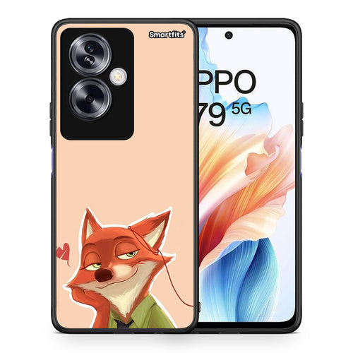 Θήκη Oppo A79 / A2 Nick Wilde And Judy Hopps Love 1 από τη Smartfits με σχέδιο στο πίσω μέρος και μαύρο περίβλημα | Oppo A79 / A2 Nick Wilde And Judy Hopps Love 1 case with colorful back and black bezels