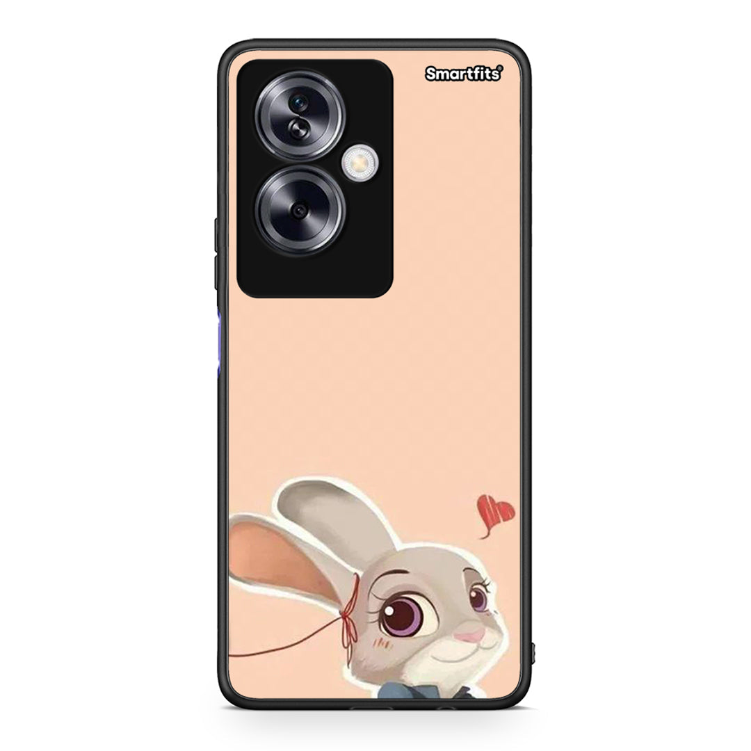 Oppo A79 / A2 Nick Wilde And Judy Hopps Love 2 θήκη από τη Smartfits με σχέδιο στο πίσω μέρος και μαύρο περίβλημα | Smartphone case with colorful back and black bezels by Smartfits