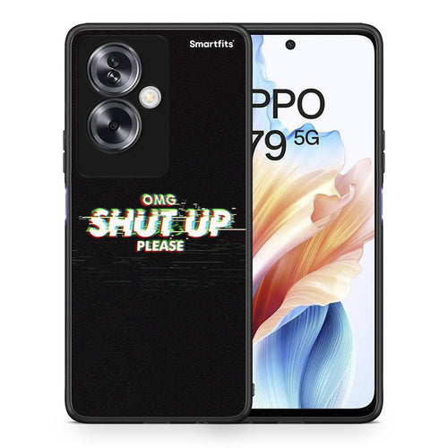Θήκη Oppo A79 / A2 OMG ShutUp από τη Smartfits με σχέδιο στο πίσω μέρος και μαύρο περίβλημα | Oppo A79 / A2 OMG ShutUp case with colorful back and black bezels