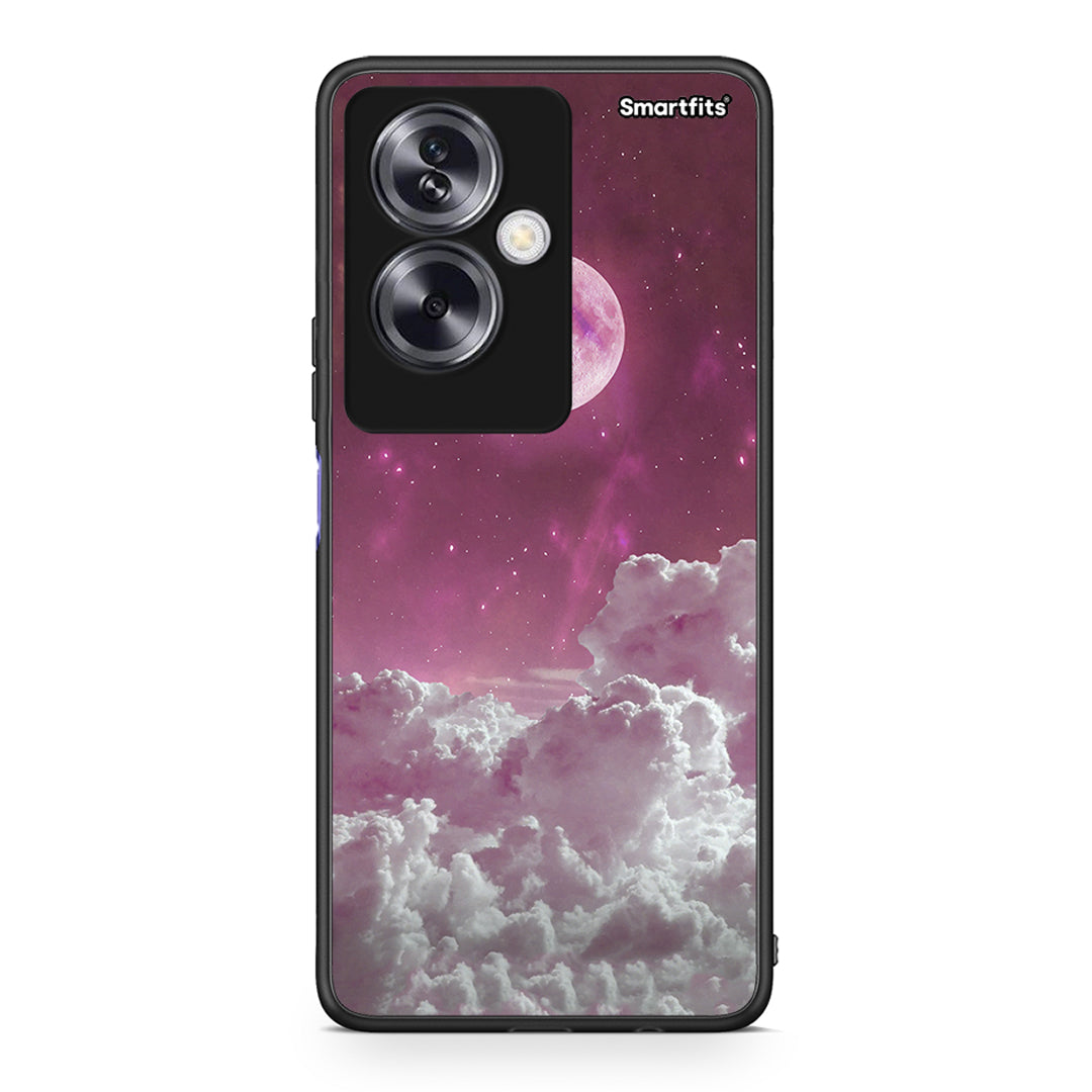 Oppo A79 / A2 Pink Moon Θήκη από τη Smartfits με σχέδιο στο πίσω μέρος και μαύρο περίβλημα | Smartphone case with colorful back and black bezels by Smartfits