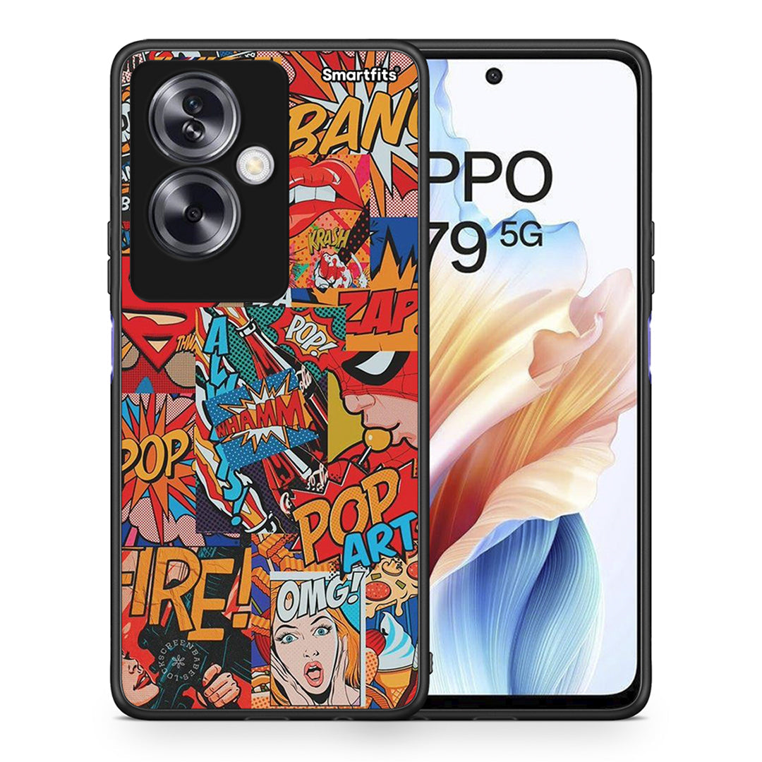 Θήκη Oppo A79 / A2 PopArt OMG από τη Smartfits με σχέδιο στο πίσω μέρος και μαύρο περίβλημα | Oppo A79 / A2 PopArt OMG case with colorful back and black bezels