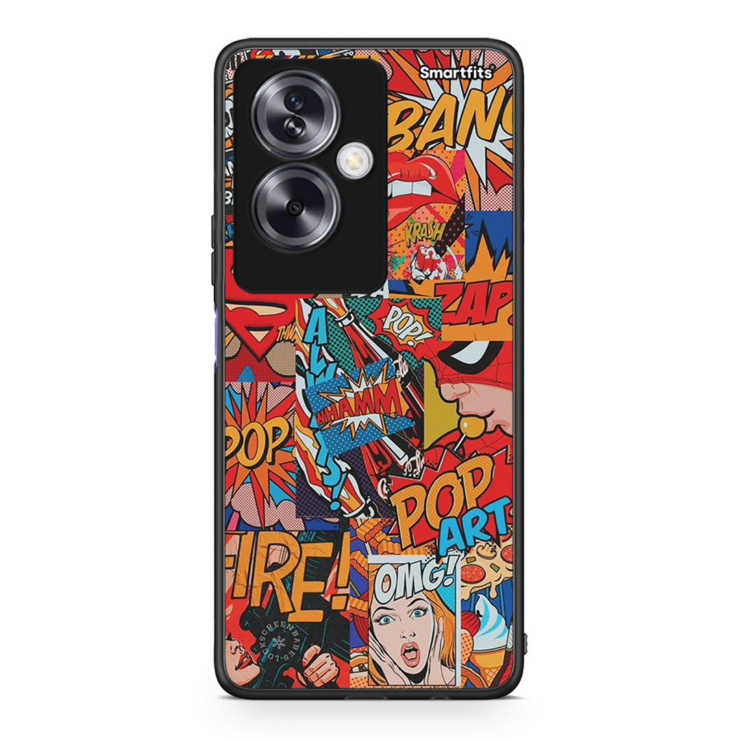 Oppo A79 / A2 PopArt OMG θήκη από τη Smartfits με σχέδιο στο πίσω μέρος και μαύρο περίβλημα | Smartphone case with colorful back and black bezels by Smartfits