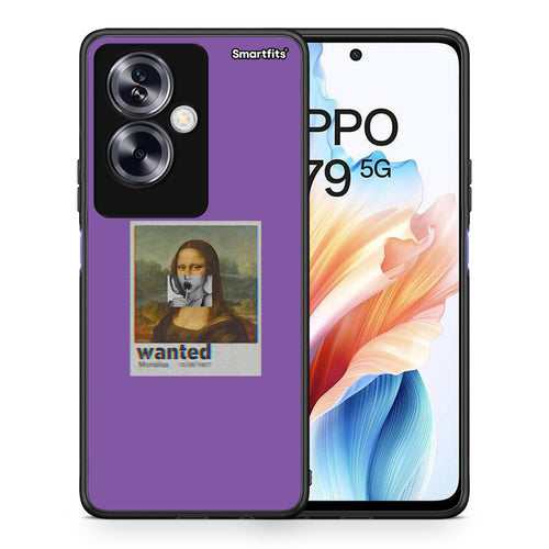 Θήκη Oppo A79 / A2 Monalisa Popart από τη Smartfits με σχέδιο στο πίσω μέρος και μαύρο περίβλημα | Oppo A79 / A2 Monalisa Popart case with colorful back and black bezels