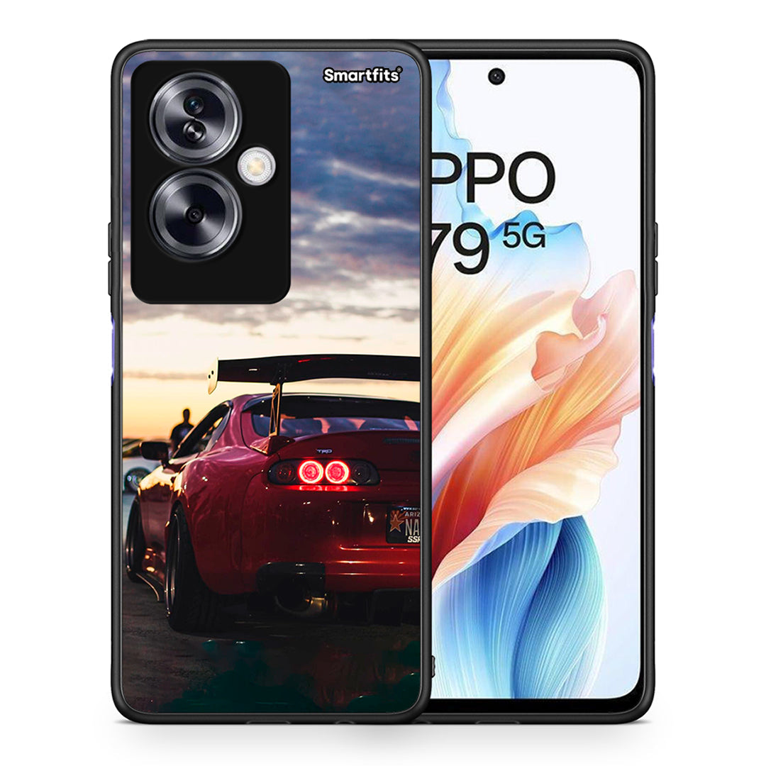 Θήκη Oppo A79 / A2 Racing Supra από τη Smartfits με σχέδιο στο πίσω μέρος και μαύρο περίβλημα | Oppo A79 / A2 Racing Supra case with colorful back and black bezels