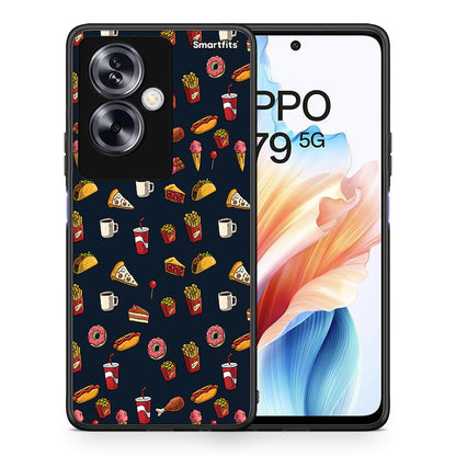 Θήκη Oppo A79 / A2 Hungry Random από τη Smartfits με σχέδιο στο πίσω μέρος και μαύρο περίβλημα | Oppo A79 / A2 Hungry Random case with colorful back and black bezels