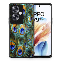 Thumbnail for Θήκη Oppo A79 / A2 Real Peacock Feathers από τη Smartfits με σχέδιο στο πίσω μέρος και μαύρο περίβλημα | Oppo A79 / A2 Real Peacock Feathers case with colorful back and black bezels