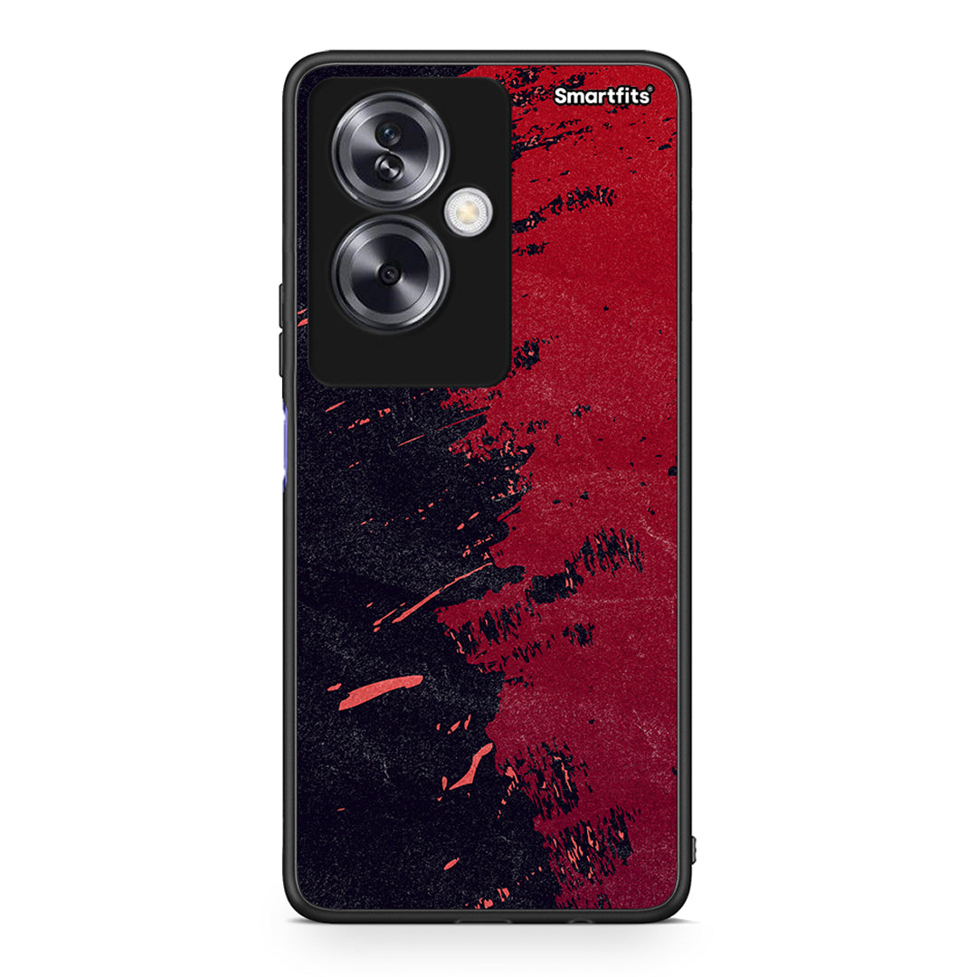 Oppo A79 / A2 Red Paint Θήκη Αγίου Βαλεντίνου από τη Smartfits με σχέδιο στο πίσω μέρος και μαύρο περίβλημα | Smartphone case with colorful back and black bezels by Smartfits