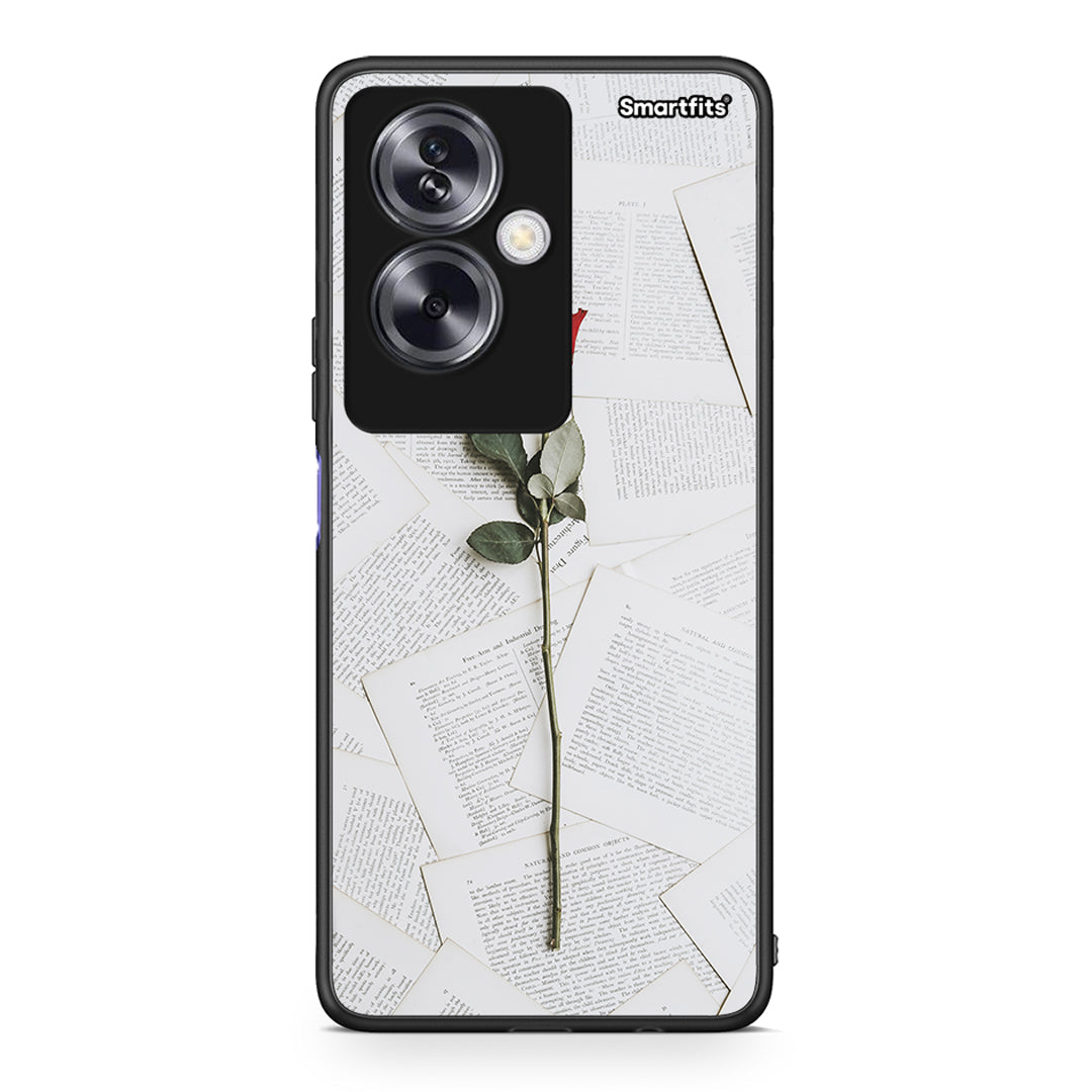 Oppo A79 / A2 Red Rose θήκη από τη Smartfits με σχέδιο στο πίσω μέρος και μαύρο περίβλημα | Smartphone case with colorful back and black bezels by Smartfits