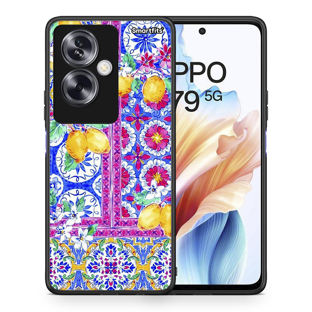 Θήκη Oppo A79 / A2 Retro Spring από τη Smartfits με σχέδιο στο πίσω μέρος και μαύρο περίβλημα | Oppo A79 / A2 Retro Spring case with colorful back and black bezels