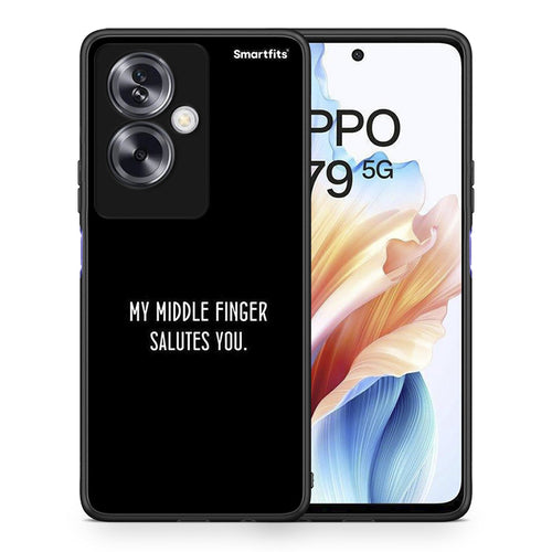 Θήκη Oppo A79 / A2 Salute από τη Smartfits με σχέδιο στο πίσω μέρος και μαύρο περίβλημα | Oppo A79 / A2 Salute case with colorful back and black bezels