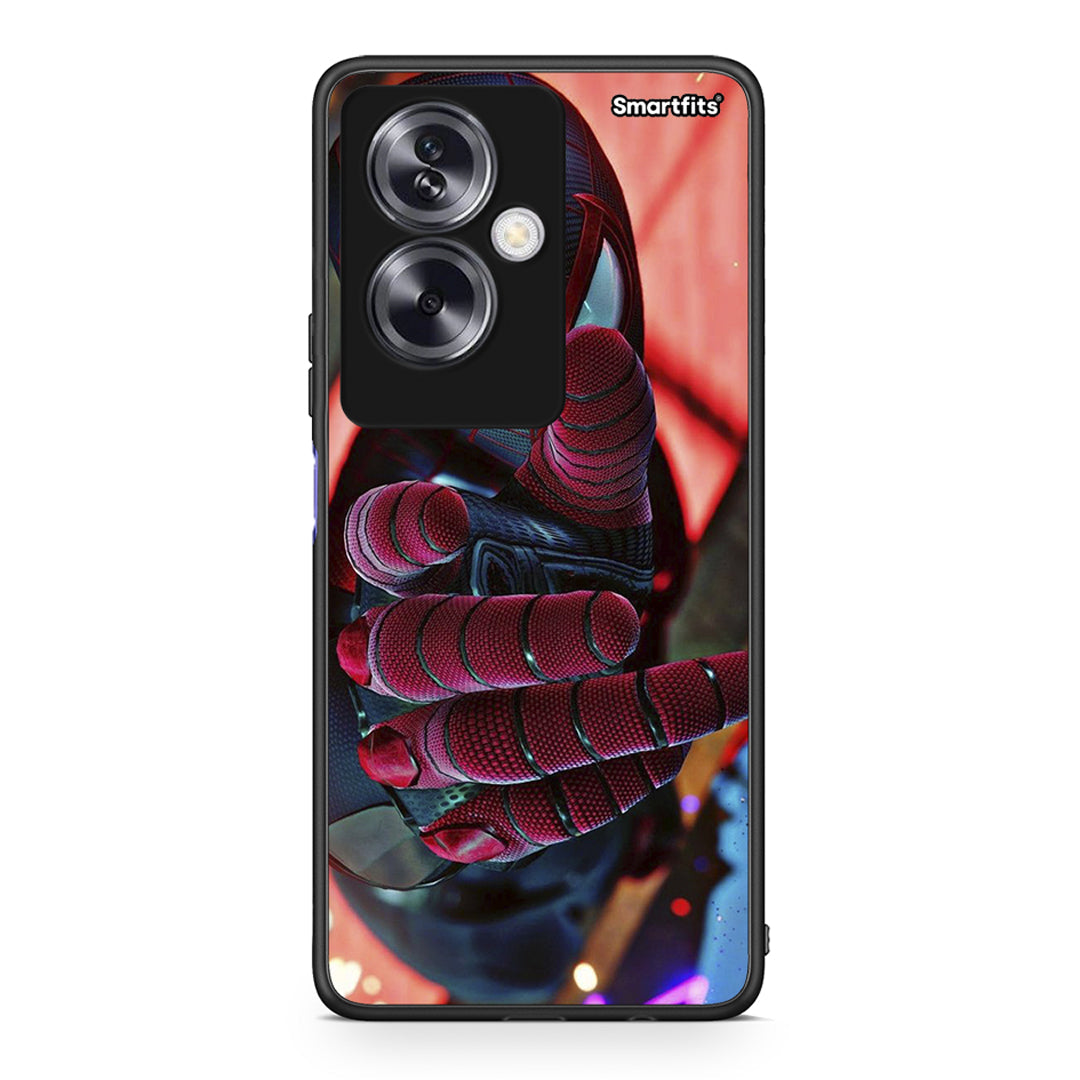 Oppo A79 / A2 Spider Hand Θήκη από τη Smartfits με σχέδιο στο πίσω μέρος και μαύρο περίβλημα | Smartphone case with colorful back and black bezels by Smartfits