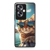 Thumbnail for Oppo A79 / A2 Summer Cat θήκη από τη Smartfits με σχέδιο στο πίσω μέρος και μαύρο περίβλημα | Smartphone case with colorful back and black bezels by Smartfits