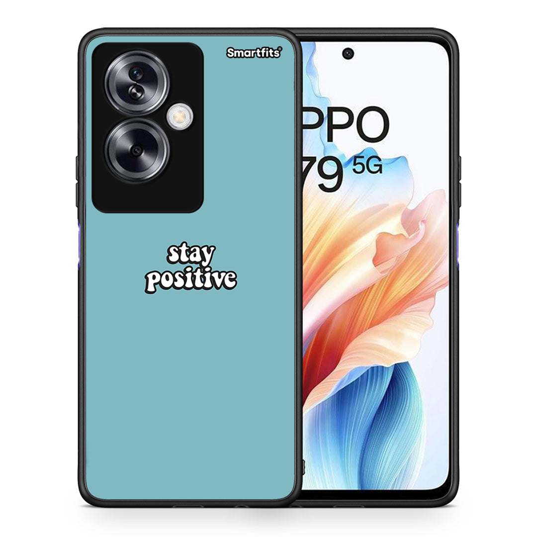 Θήκη Oppo A79 / A2 Positive Text από τη Smartfits με σχέδιο στο πίσω μέρος και μαύρο περίβλημα | Oppo A79 / A2 Positive Text case with colorful back and black bezels