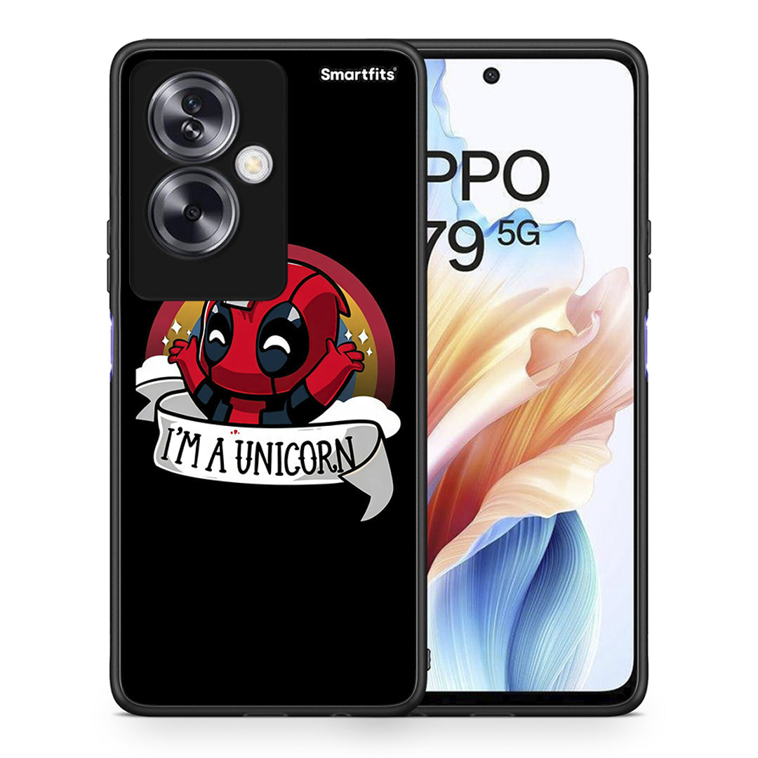 Θήκη Oppo A79 / A2 Unicorn Deadpool από τη Smartfits με σχέδιο στο πίσω μέρος και μαύρο περίβλημα | Oppo A79 / A2 Unicorn Deadpool case with colorful back and black bezels