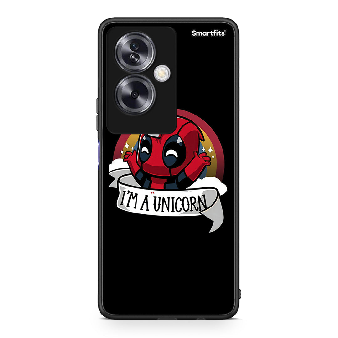 Oppo A79 / A2 Unicorn Deadpool θήκη από τη Smartfits με σχέδιο στο πίσω μέρος και μαύρο περίβλημα | Smartphone case with colorful back and black bezels by Smartfits