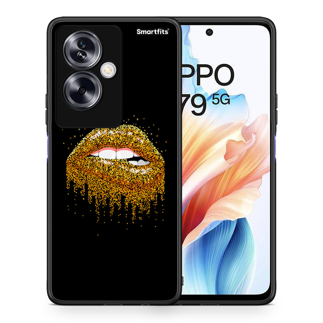 Θήκη Oppo A79 / A2 Golden Valentine από τη Smartfits με σχέδιο στο πίσω μέρος και μαύρο περίβλημα | Oppo A79 / A2 Golden Valentine case with colorful back and black bezels