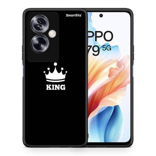 Θήκη Oppo A79 / A2 King Valentine από τη Smartfits με σχέδιο στο πίσω μέρος και μαύρο περίβλημα | Oppo A79 / A2 King Valentine case with colorful back and black bezels