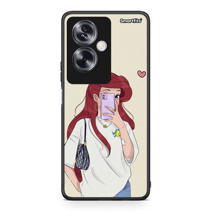 Oppo A79 / A2 Walking Mermaid Θήκη από τη Smartfits με σχέδιο στο πίσω μέρος και μαύρο περίβλημα | Smartphone case with colorful back and black bezels by Smartfits