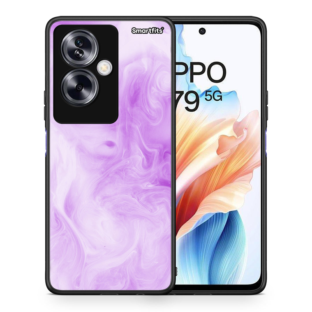 Θήκη Oppo A79 / A2 Lavender Watercolor από τη Smartfits με σχέδιο στο πίσω μέρος και μαύρο περίβλημα | Oppo A79 / A2 Lavender Watercolor case with colorful back and black bezels