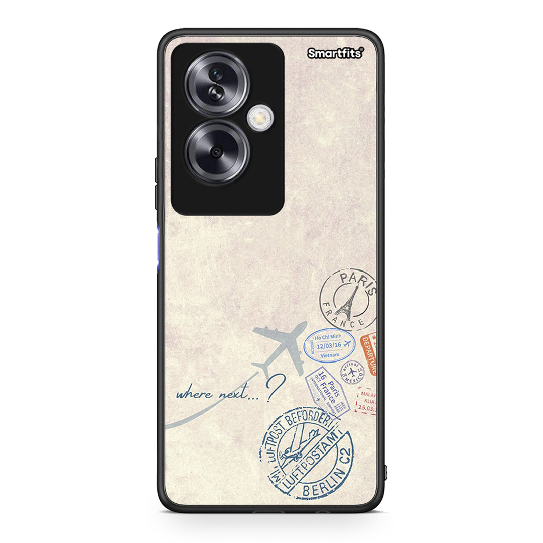 Oppo A79 / A2 Where Next Θήκη από τη Smartfits με σχέδιο στο πίσω μέρος και μαύρο περίβλημα | Smartphone case with colorful back and black bezels by Smartfits