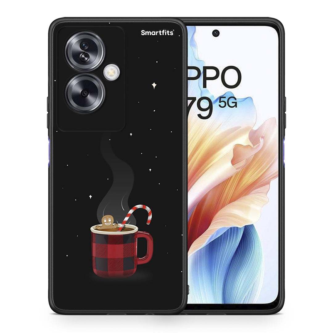 Θήκη Oppo A79 / A2 Xmas Bathing από τη Smartfits με σχέδιο στο πίσω μέρος και μαύρο περίβλημα | Oppo A79 / A2 Xmas Bathing case with colorful back and black bezels